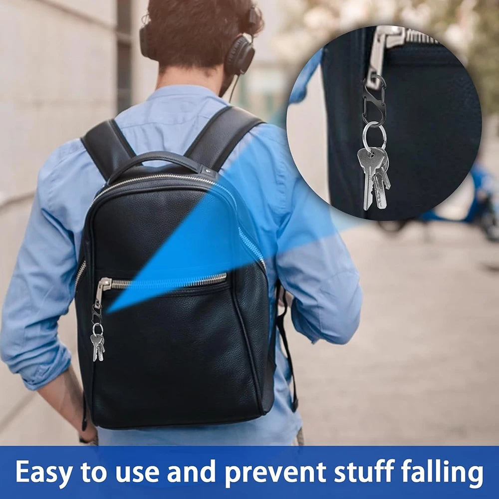 10-pack Anti-Stöld Dragkedjelås – Dubbel fjäderklämma för Väskor & Resor