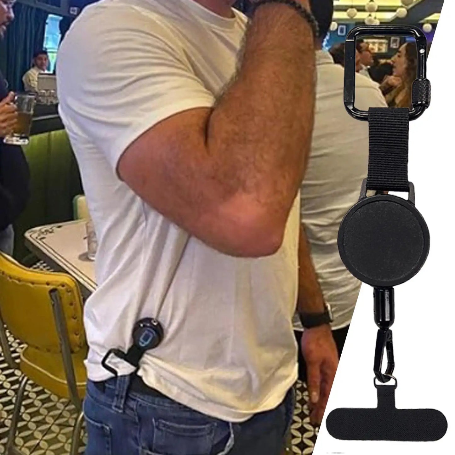 Utdragbar Anti-Stöld Mobilhållare – Säkerhetslina för Resor