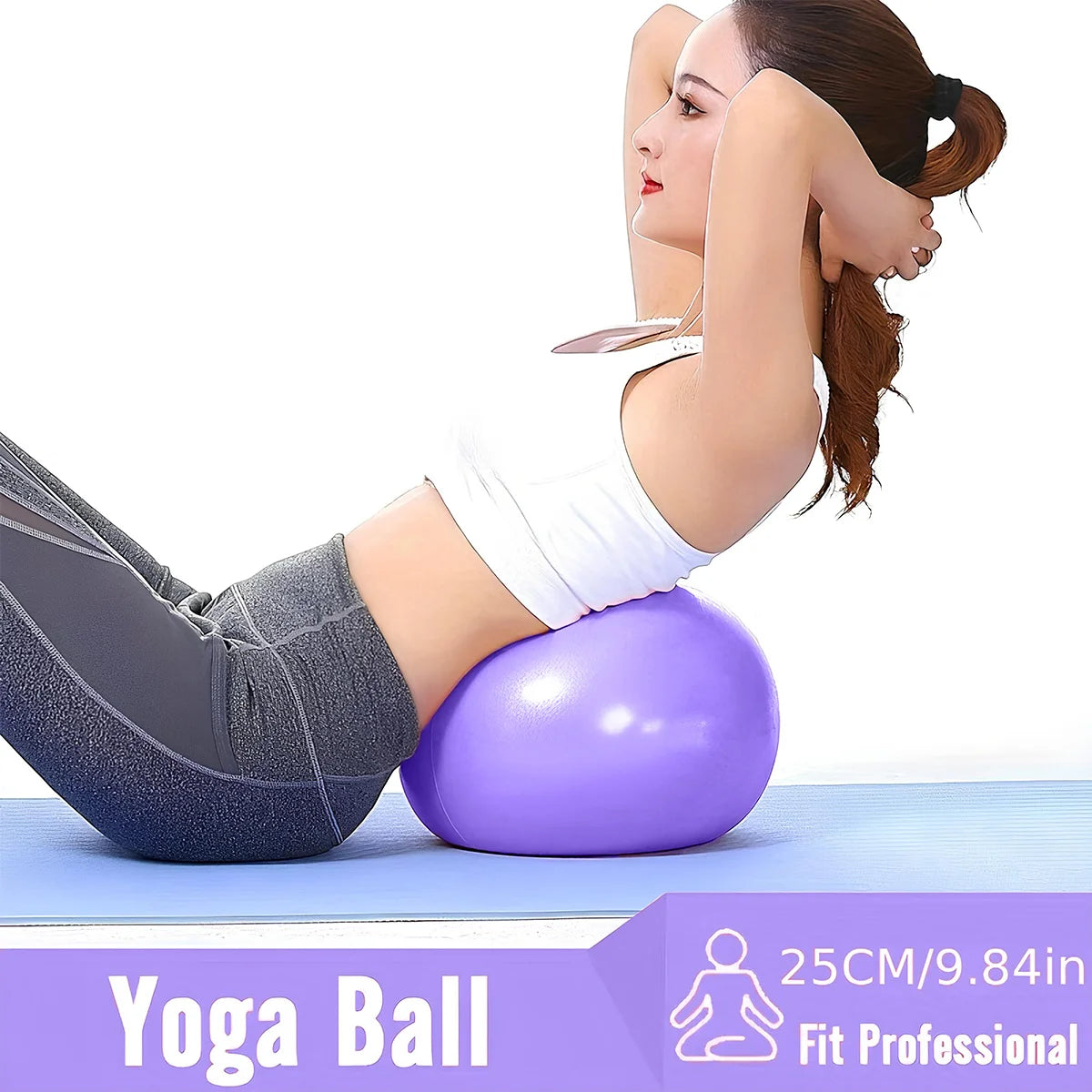 5-piece Pilates Basic Set Fitness Ball Elastic Stretch Belt Back Shaping Muscle Training Fitness Yoga Equipment