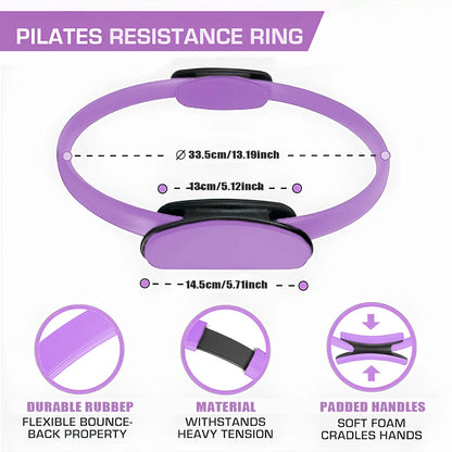 5-piece Pilates Basic Set Fitness Ball Elastic Stretch Belt Back Shaping Muscle Training Fitness Yoga Equipment